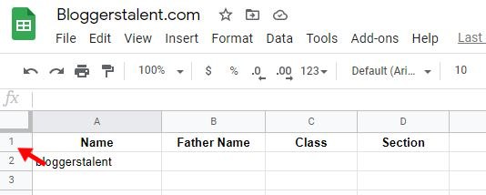 How to freeze first row in google sheets